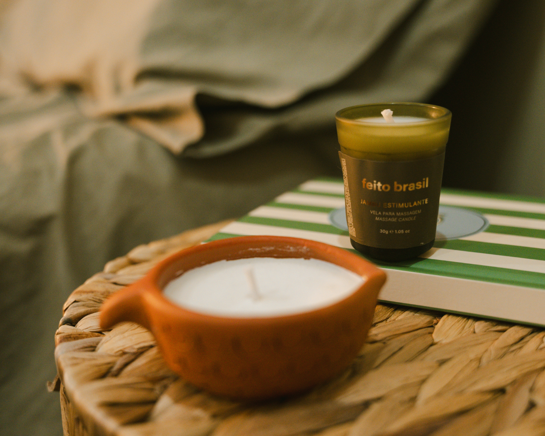 O que é uma vela “‘beijável”? Descubra os segredos da Vela para Massagem Jambu Estimulante