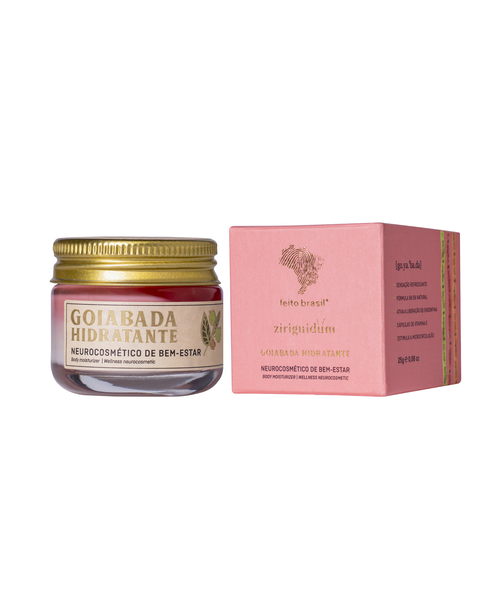 Brinde Corporativo para Mulheres Creme Goiabada Hidratante Neurocosmético da coleção Ziriguidum da marca feito brasil