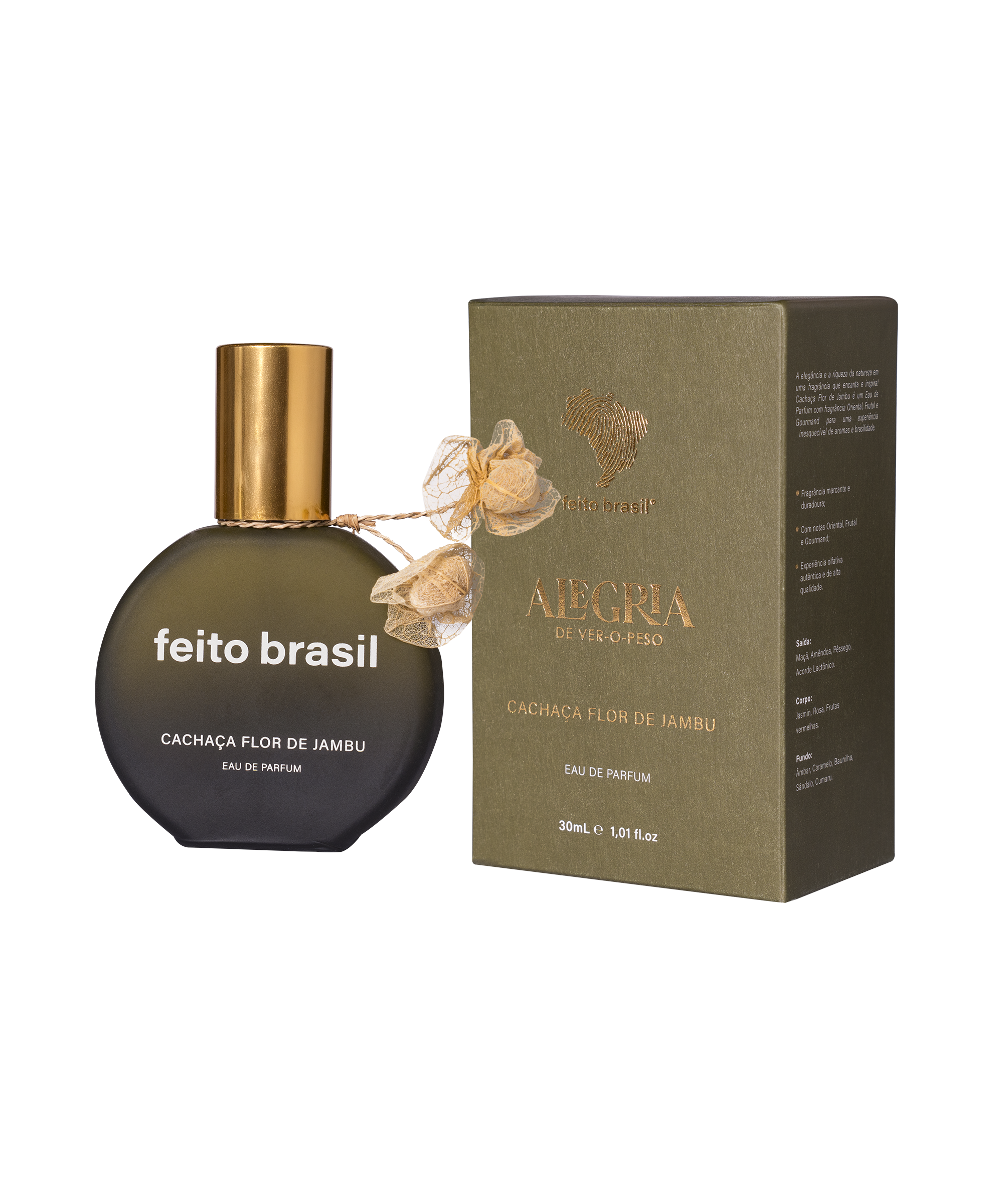 Miniatura de Perfume Gourmand Feminino Cachaça Flor de Jambu para Brinde Corporativo de Luxo da marca feito brasil.