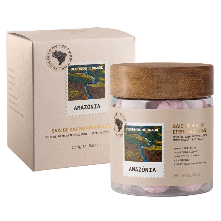 Sal de Banho Efervescente para uso em banheiras de spas, hoteis da marca de luxo brasileira feito brasil.