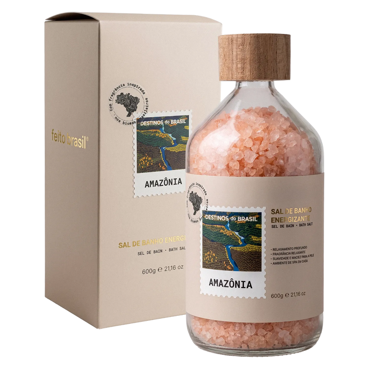 Sal de Banho Energizante da marca de luxo feito brasil com alto volume para consumo em hoteis, spas e clínicas.