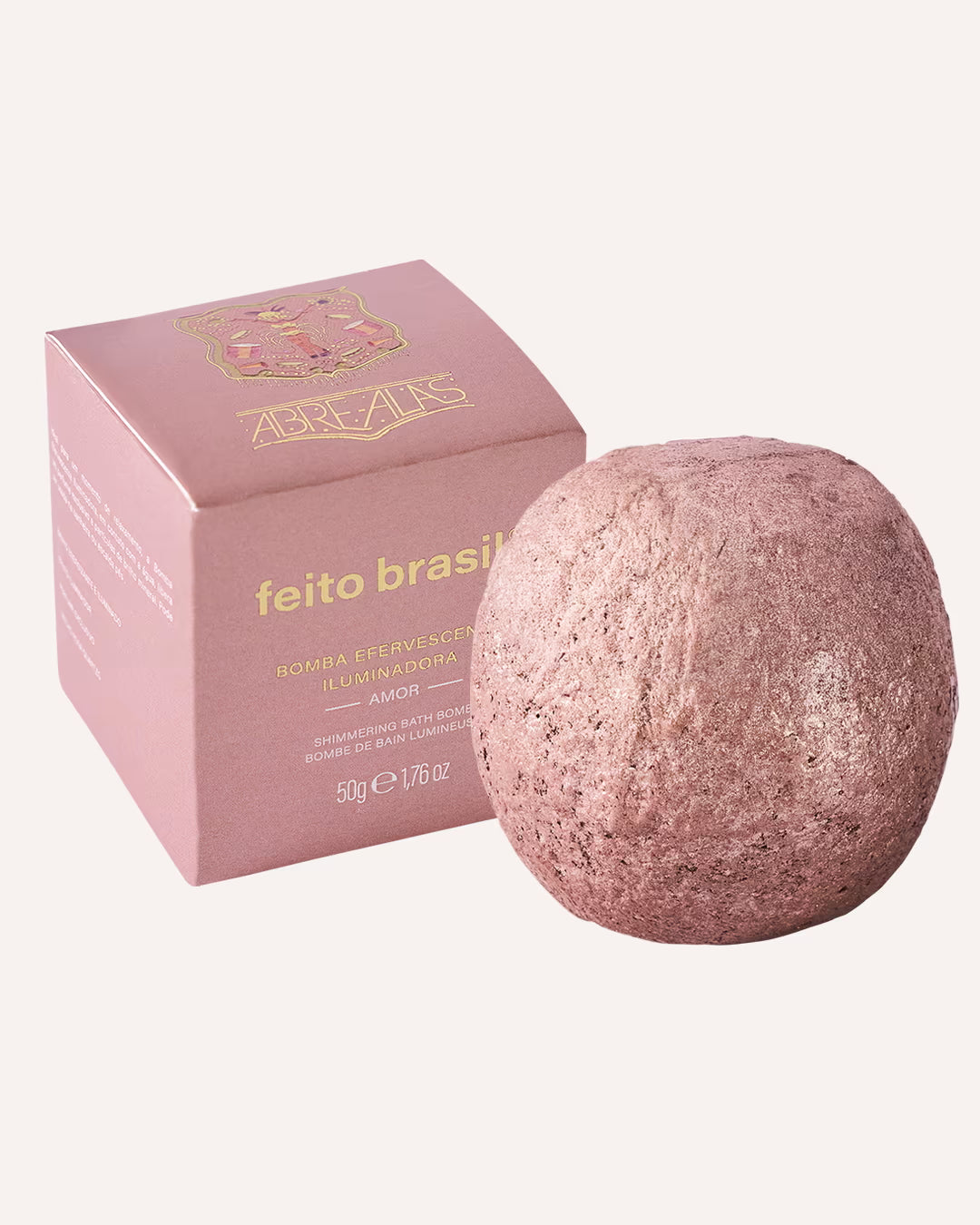 Bomba de banho efervescente Rosa Quartzo Amor feito brasil - Sal de banho de luxo para banheira de imersão de uso único