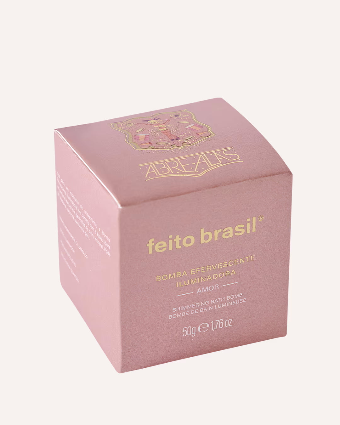 Embalagem da Bomba de banho efervescente Rosa Quartzo Amor feito brasil - Sal de banho de luxo para banheira de imersão