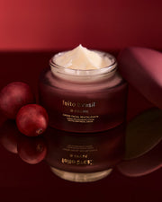 Pote do Creme Facial Revitalizante 50g da feito brasil aberto exibindo o produto.