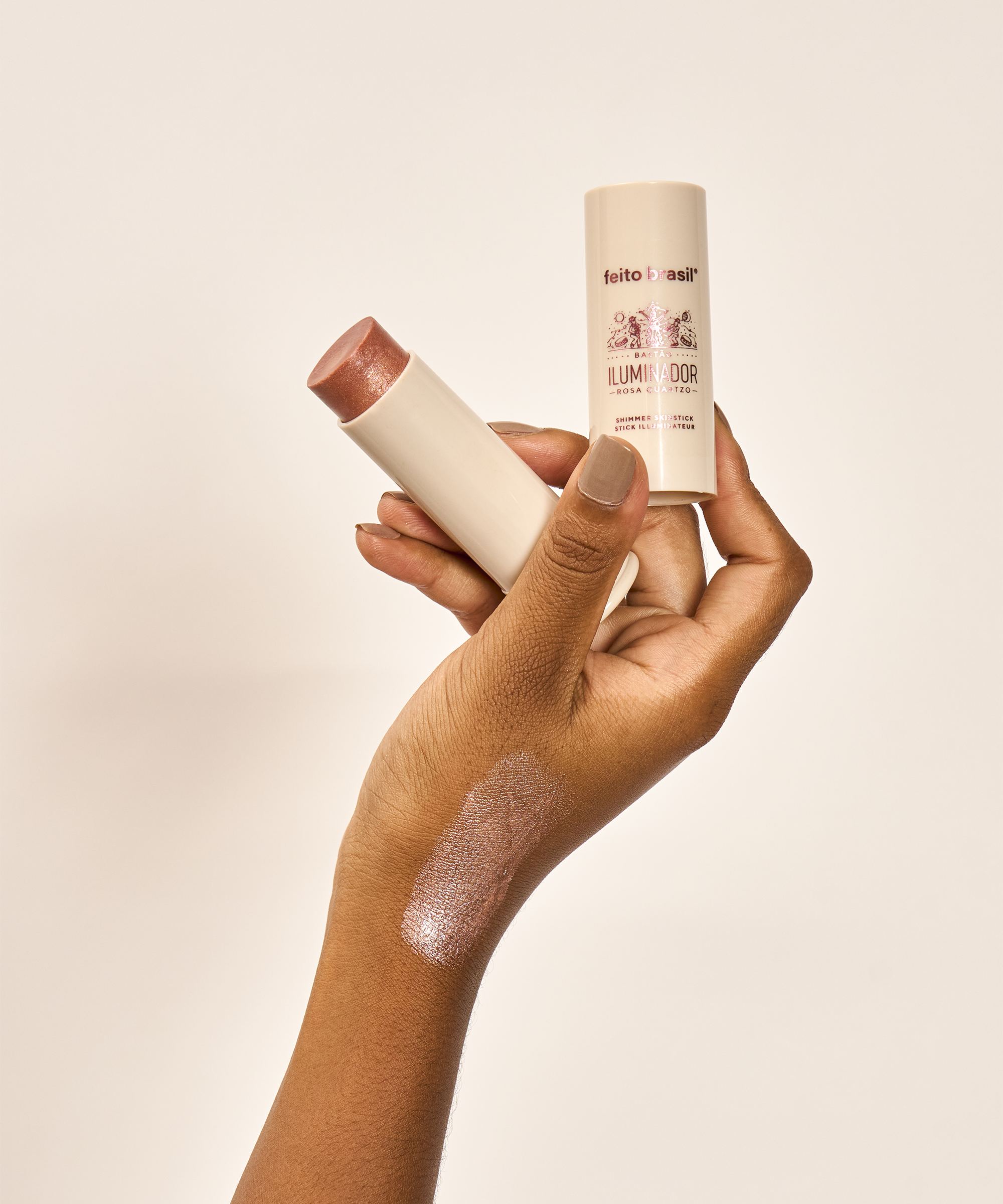 Bastão Iluminador Facial e Corporal - Rosa Quartzo