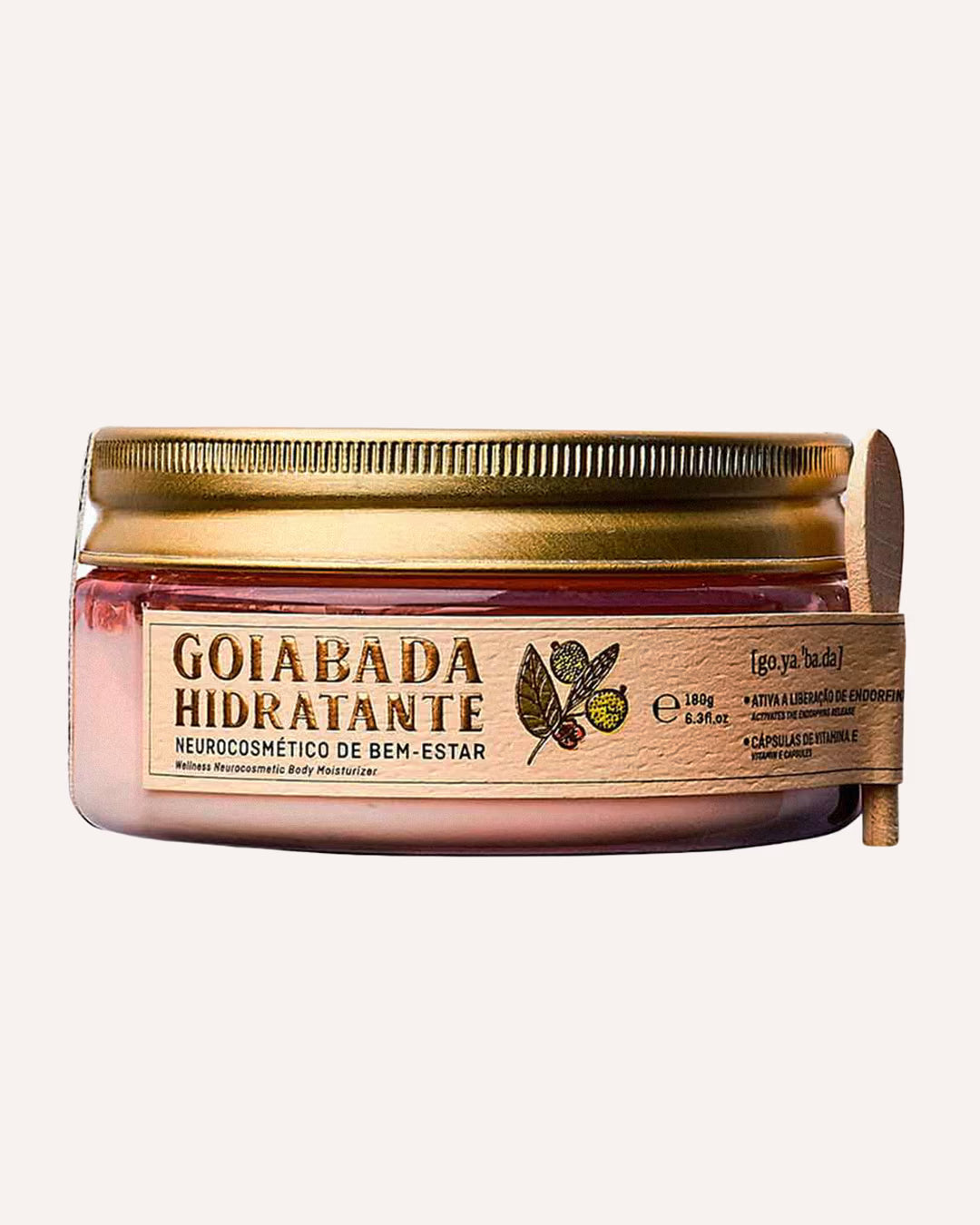 Pote da Goiabada Hidratante Neurocosmético do Bem-estar inovador da coleção Ziriguidum da marca feito brasil.
