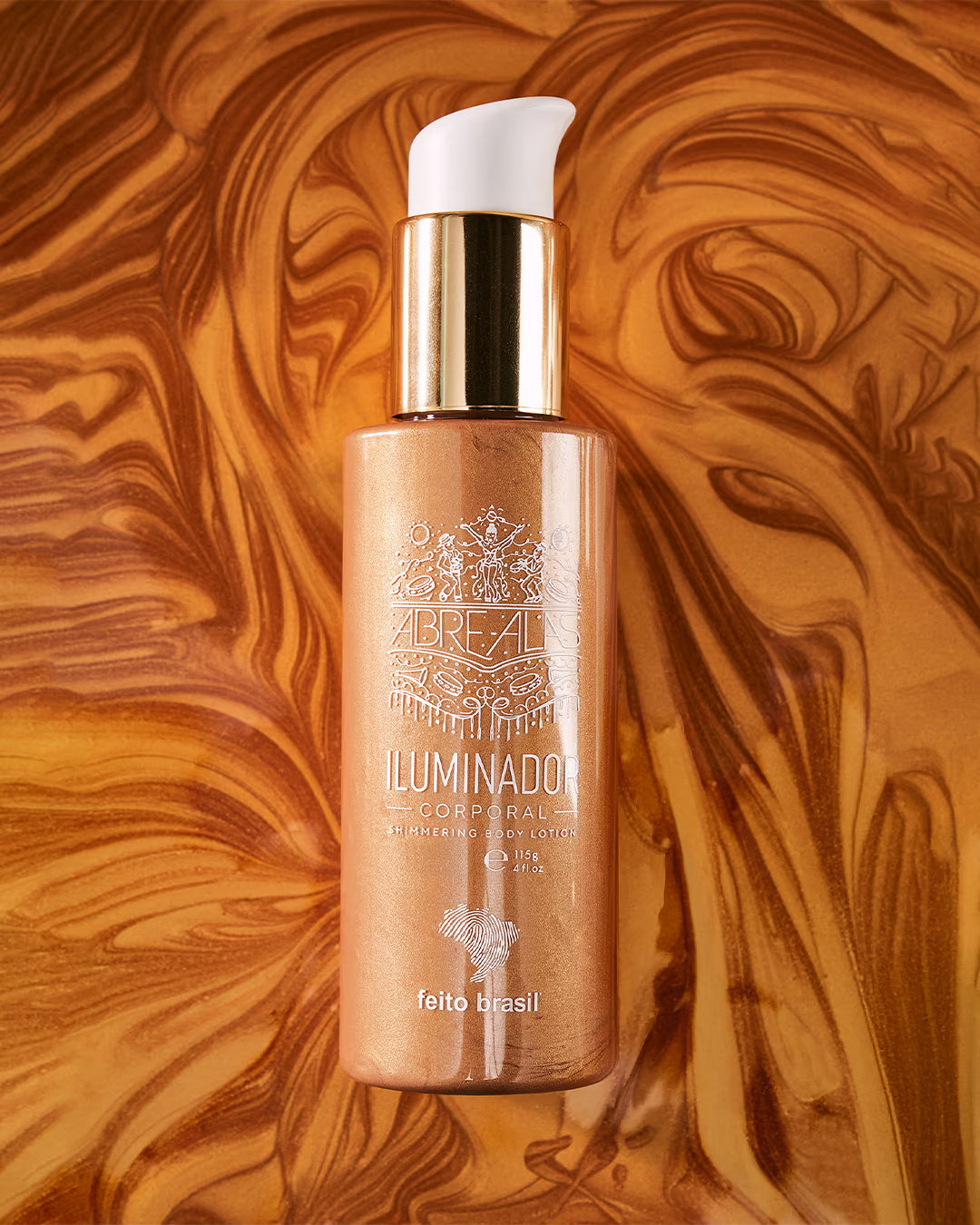 Iluminador Corporal Dourado feito brasil com efeito Bronze realçador de bronzeado que não transfere na roupa