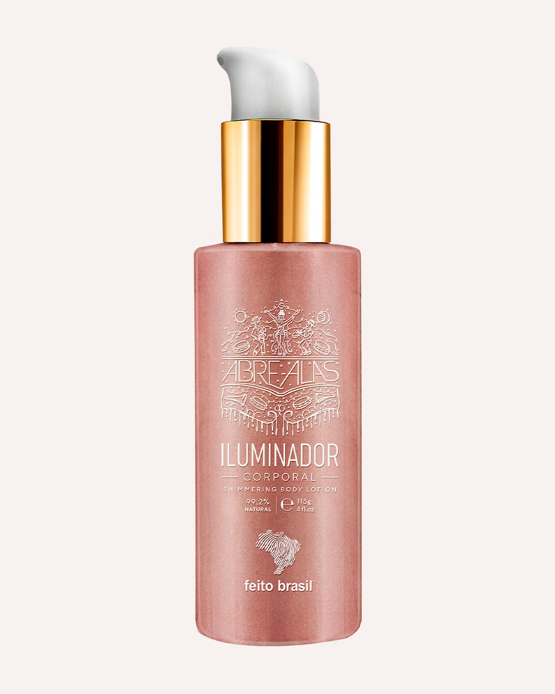 Iluminador corporal na cor rosa quartzo champagne para noivas, casamentos e festas