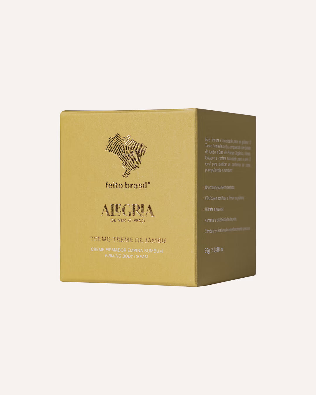 Cartucho do Mini Creme Firmador Empina Bumbum Jambu 30g tamanho viagem feito brasil ideal para amenities de luxo visto de frente 