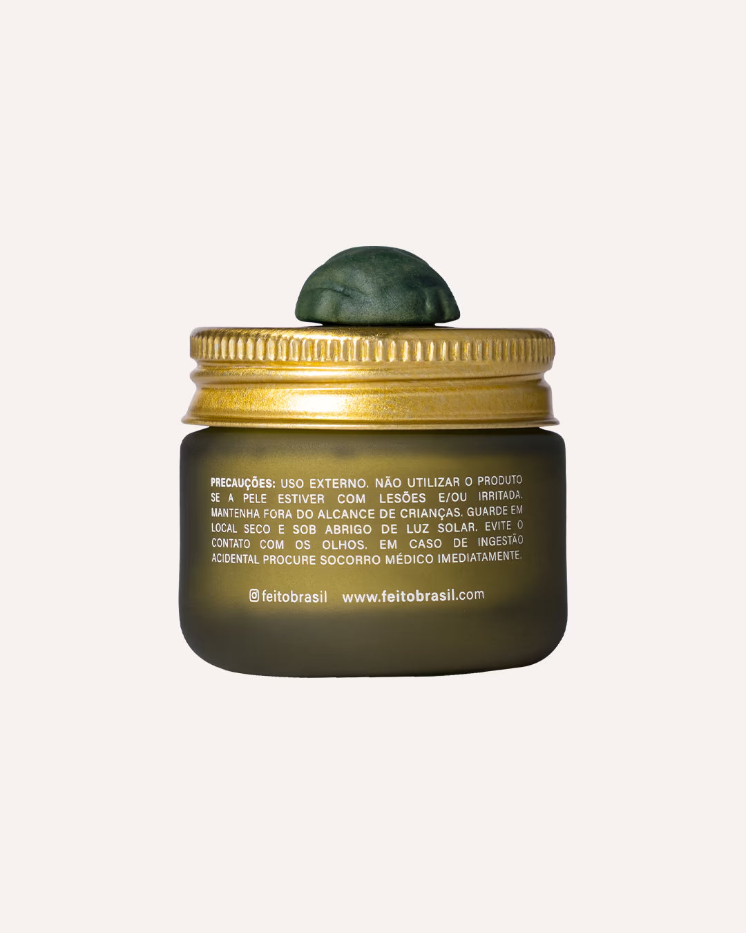 Mini Creme Firmador Empina Bumbum Jambu 30g tamanho viagem feito brasil ideal para amenities de luxo visto de trás com muiraquitã