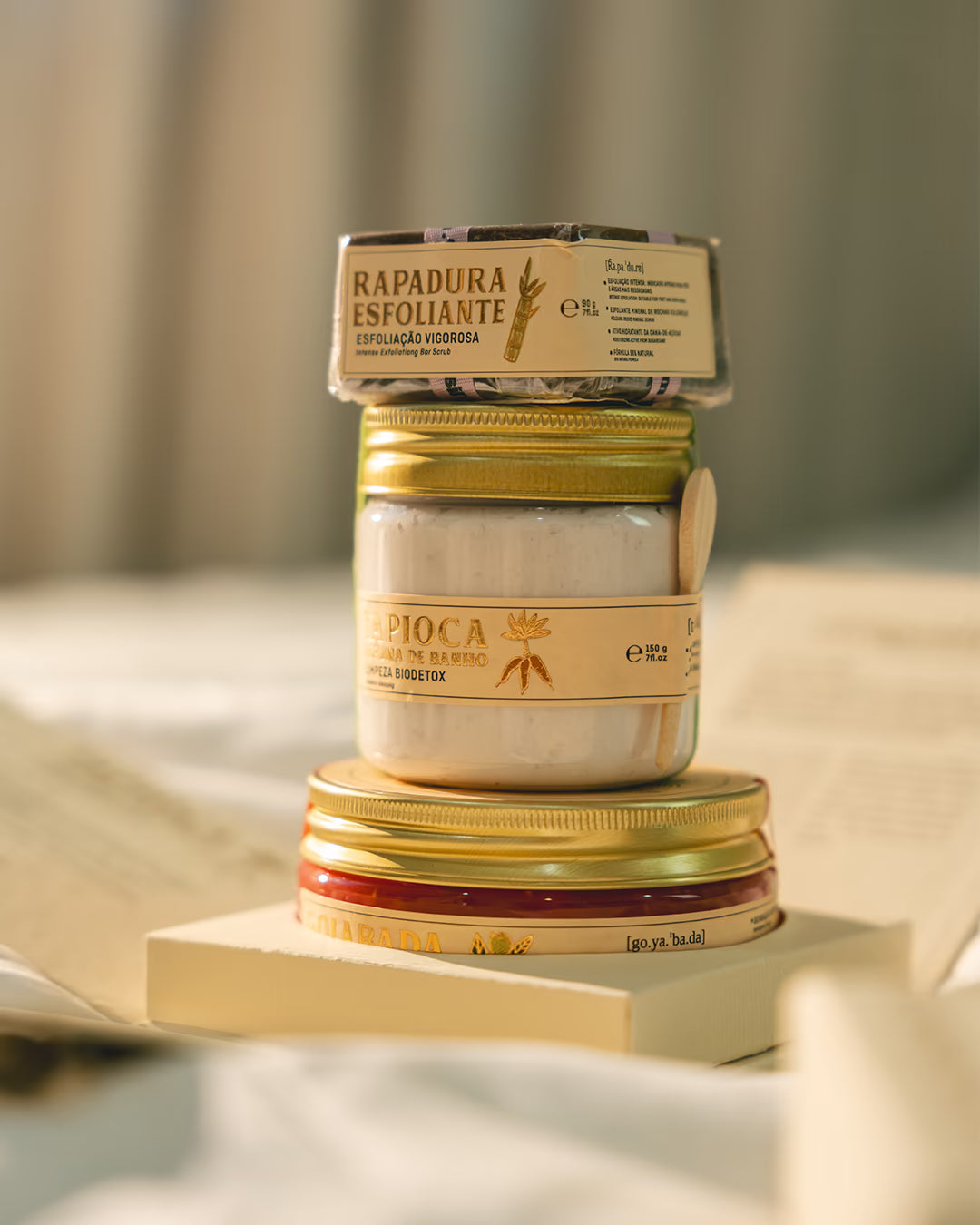 Kit para corpo e banho ritual de banho premium em três passos da marca referência na categoria, feito brasil.