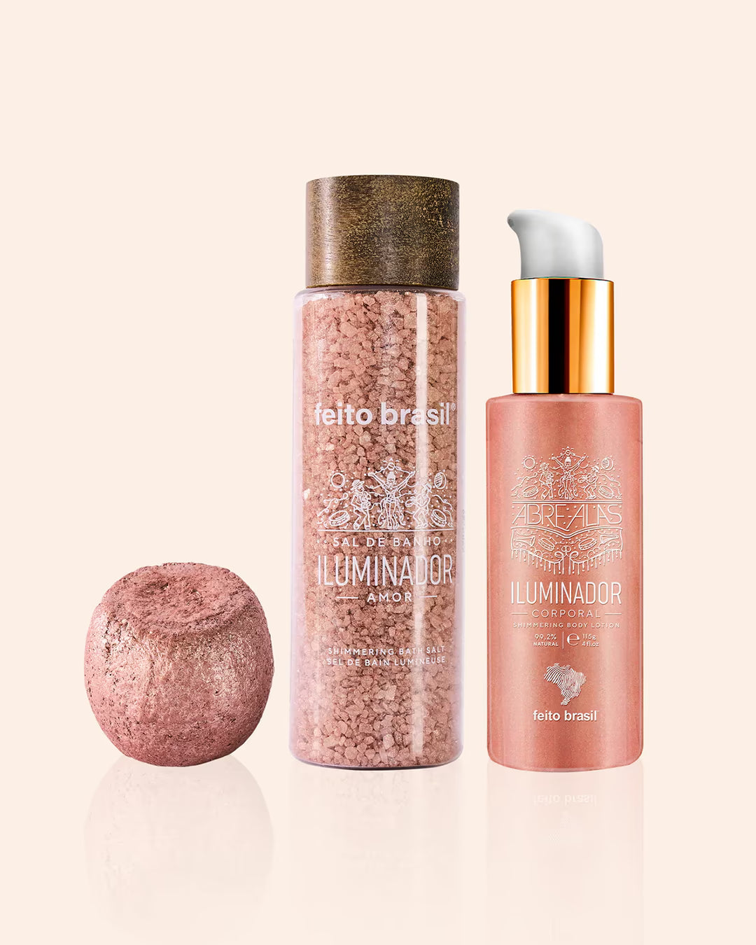 Kit Trio Brilho Rosa Quartzo Abre Alas - Presente e Spa em casa