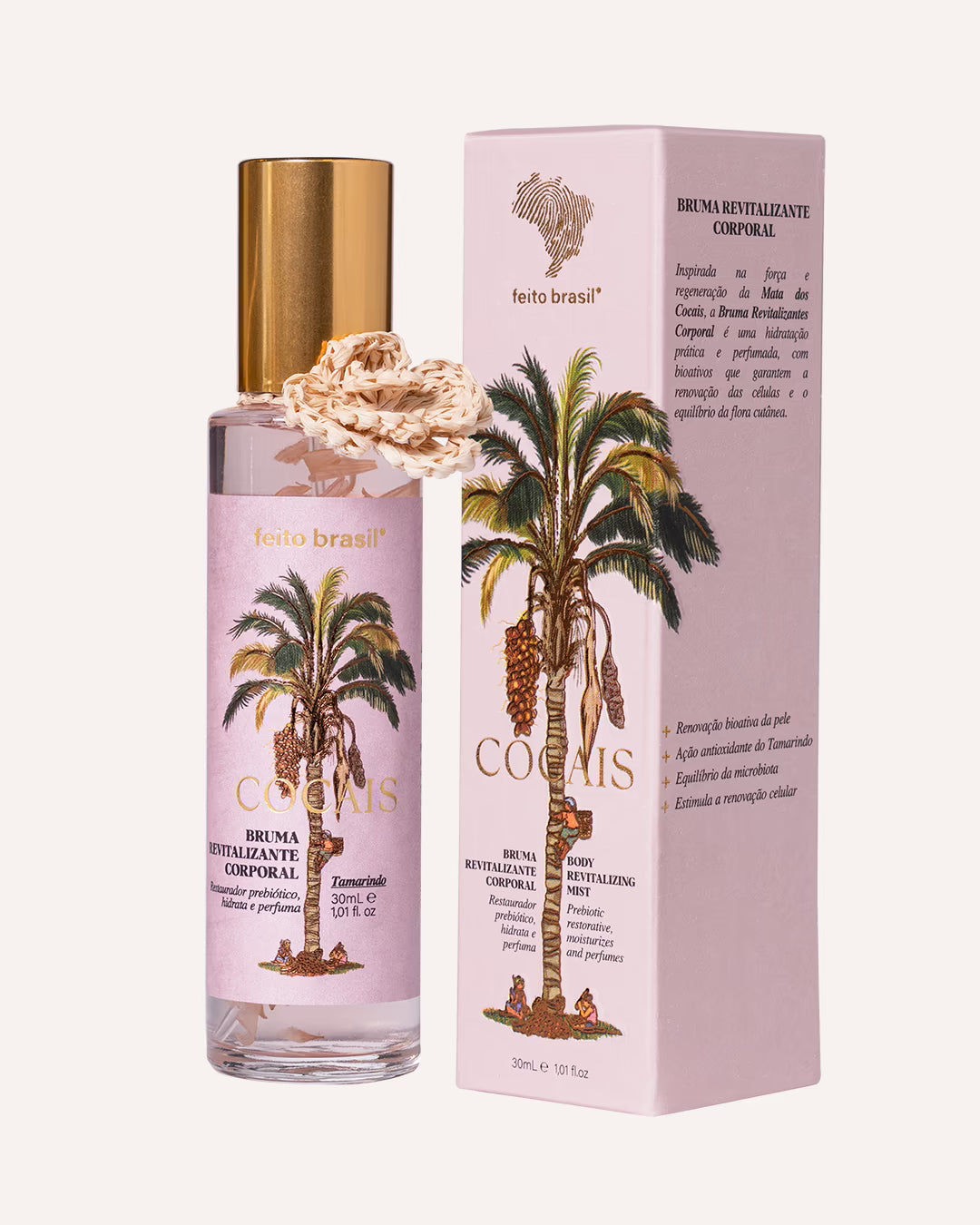 Miniatura da Bruma Revitalizante Cocais 30ml ideal para presentear ou brinde corporativo