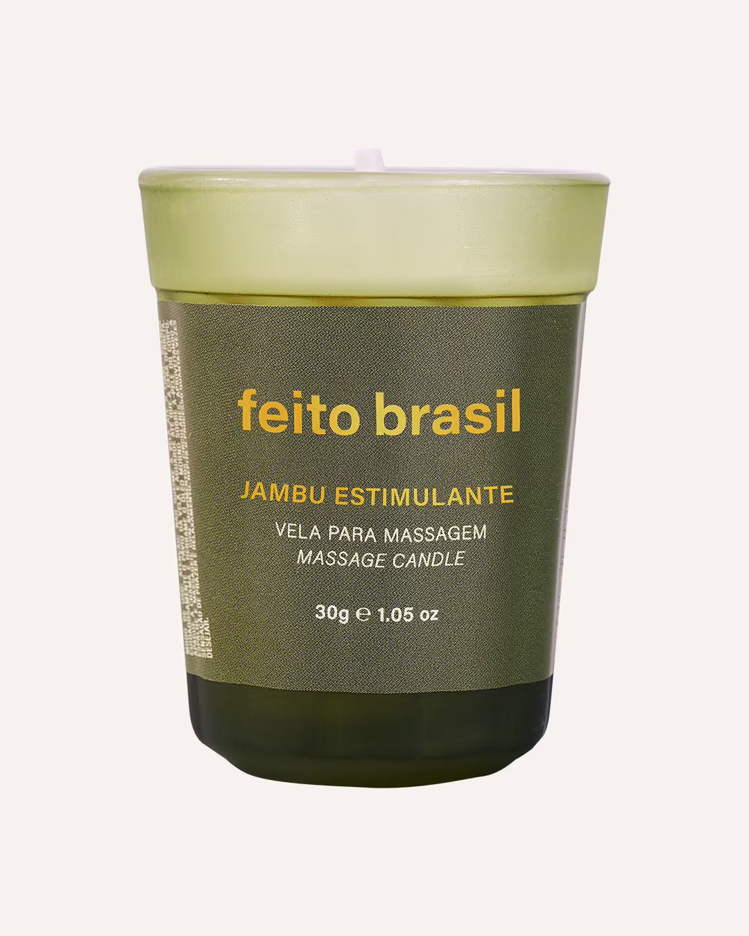 Mini vela para massagem de Jambu 30g tamanho viagem da feito brasil vista de frente