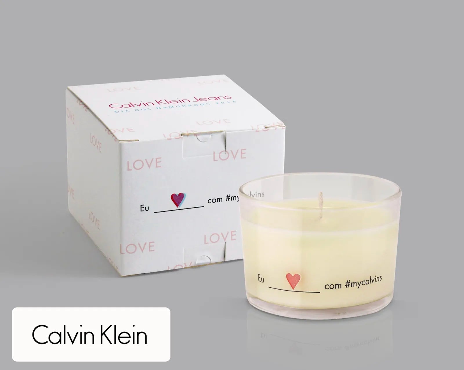Brinde Corporativo de Vela para Massagem criado por feito brasil para marca internacional Calvin Klein especial para presente de dia dos namorados.