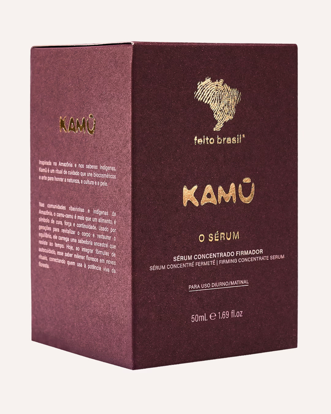 Cartucho do Sérum Concentrado Firmador 50ml da feito brasil em fundo claro e minimalista.