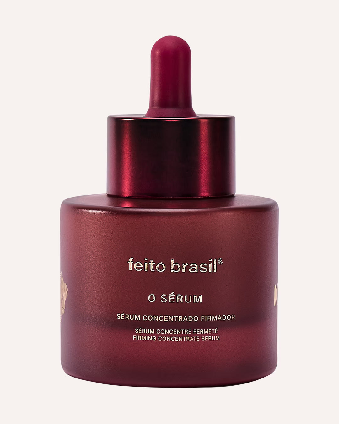 Embalagem do Sérum Concentrado Firmador 50ml da feito brasil em fundo claro e minimalista.